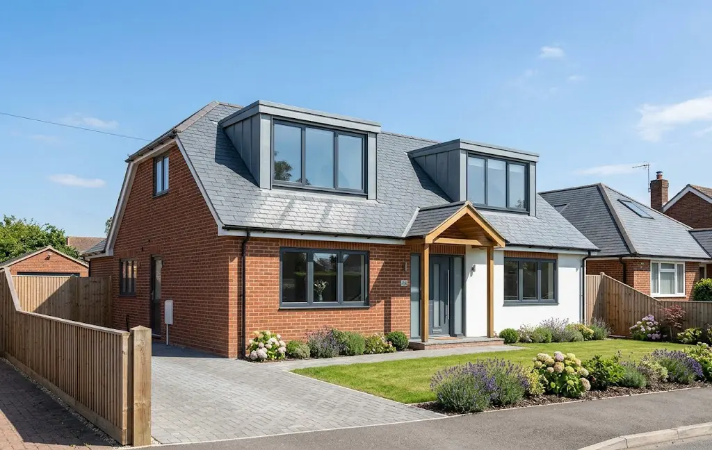Bungalow with a loft conversion added above, including dormer windows to the front